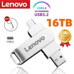 Lenovo 64TB USB Flash Drive USB 3.2 Memories Type-c 2-In-1 8TB 16TB OTG Pendrive 128GB High Speed Pendrive 2TB For Computer PS5
