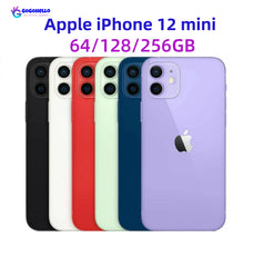 هاتف Apple iPhone 12 mini الأصلي غير مقفل بشاشة 5.4 بوصة وذاكرة وصول عشوائي 4 جيجابايت وذاكرة قراءة فقط 64/128/256 جيجابايت ومعالج A15 Bionic ونظام تشغيل IOS وخاصية التعرف على الوجه وتقنية NFC بنسبة 98% هاتف ذكي جديد يدعم تقنية 5G