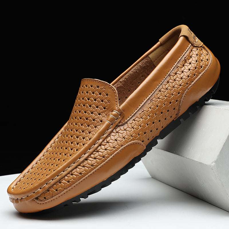 Summer Luxury Brand Men Casual Shoes Soft Genuine Leather Mens Loafers Moccasins Italian Designer Breathable Slip on Boat Shoes