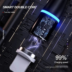 كابل بيانات مغناطيسي فائق السرعة 5A 3 في 1 متعدد الوظائف لشحن الهاتف المحمول لأجهزة iPhone وAndroid وHuawei Typec Luminous