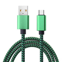 كابل USB من النوع C لمزامنة البيانات 2.4 أمبير سريع الشحن 1 متر 2 متر 3 متر كابل شاحن مضفر من النايلون لهاتف Samsung Huawei Android المحمول