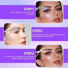 1PCS Eyebrow Trimmer Scissor,2024 New Stainless Steel Eyebrow Scissors with Comb,Portable Non Slip Professional Eyebrow Trimmer