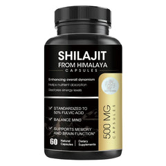 iMATCHME Organic Shilajit Capsules with Ginseng & 50% Fulvic Acid & Trace Minerals Supplement Support Brain and Focus, Energy
