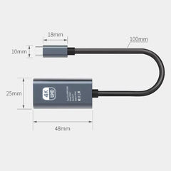 محول من النوع C إلى HDMI بدقة 4K وتردد 60 هرتز، كابل USB C USB3.1 ذكر إلى كابل HDTV أنثى لأجهزة الكمبيوتر المحمول والكمبيوتر اللوحي والتلفزيون وماك بوك