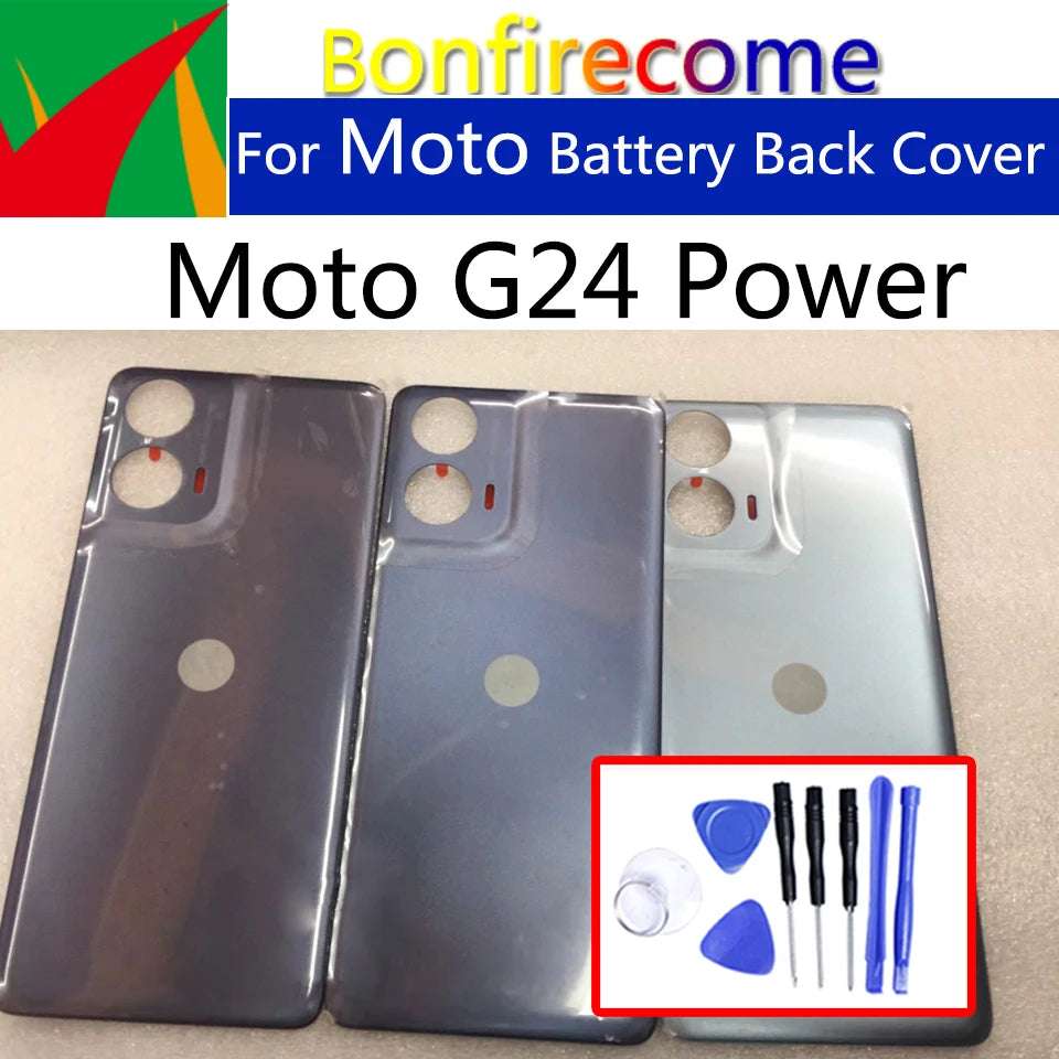 For Motorola Moto G24 XT2423-1 Battery Back Cover For G24 Power Housing Case Rear Door Replacement