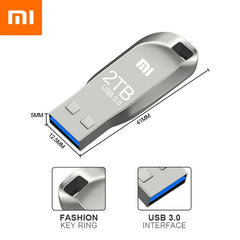 محرك أقراص فلاش شاومي 2 تيرابايت USB 3.0 صغير عالي السرعة معدني بندريف 1 تيرابايت 512 جيجابايت محرك أقراص محمول مقاوم للماء لتخزين الذاكرة U Disk