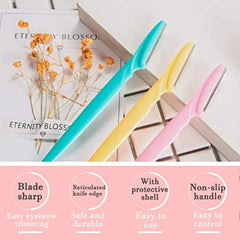 30/12/10 Pcs Random Color Set Multipurpose Eyebrow Razor Tools And Facial Razor With Precision Cover,Safety