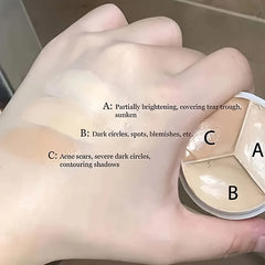 3 Colors Concealer Palette Eyeshadow Base Palette Matte Contour Concealer With Brush Covering For Dark Circles Concealer Cream