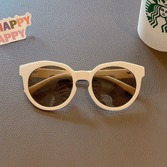 2023 New Kids Cute Checker Panel Color Round UV400 Sunglasses Baby Girls Outdoor Sun Protection Sunglasses Children Sun Glasses