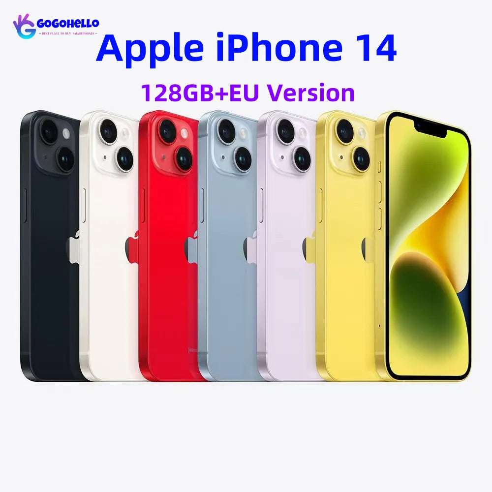 Original Unlocked Apple iPhone 14 EU Version 1SIM+eSIM 128GB 6.1" Super Retina OLED Face ID NFC A15 5G SmartPhone 98% New