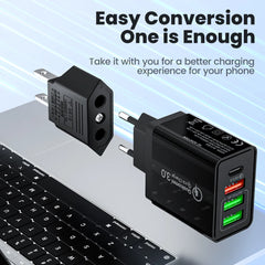 Elough 4.0mm US To EU Converter Plugs European EU To US America Travel Plug Adapter US to EU Power Adapter Electrical Plug