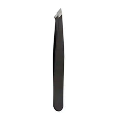 Black Eyebrow Tweezers Stainless Steel Slant Tip Hair Removal Makeup Tool Kit Eyelashes Extension  Double Eyelid  Application