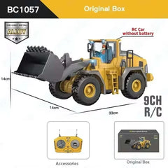Four-Wheel Drive Remote Control Excavator 4x4 Alloy Dump Truck Excavator Loader Model Construction Vehicle Toy Children's Gift