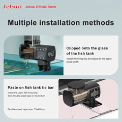 وحدة تغذية أسماك Jebao Jecod الجديدة لحوض السمك مزودة بمغذي ذكي أوتوماتيكي وتوقيت رقمي وواي فاي وجهاز تحكم عن بعد لاسلكي لتغذية الأسماك
