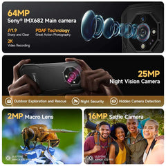 Armor X32 Pro 5G Rugged Phone Android  Waterproof Smartphone Up to 16GB RAM 256GB ROM  5.65”Dimensity 6300 NFC Mobile Phone