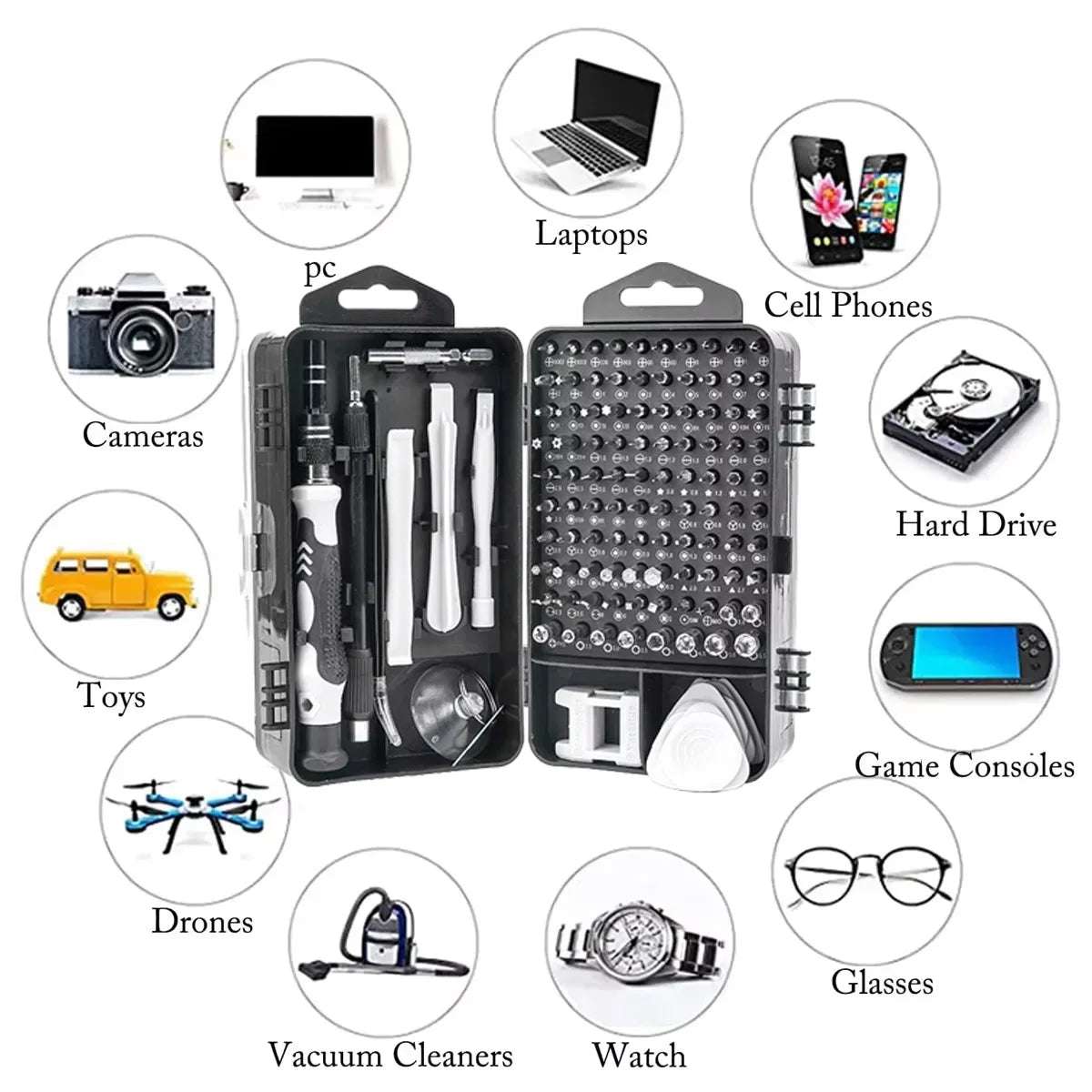 115 in 1 Multifunctional Precision Magnetic Screwdriver Set Computer PC Mobile Phone Equipment Repair Screwdrive Kit Hand Tools