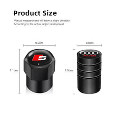 4Pcs Car Styling 3D Aluminum Metal Car Wheel Tire Air Valve Caps Cover For Audi A3 A4 b6 b8 b7 A6 A8 S Line S3 S4 S6 Q3 Q5 Q7 Q8
