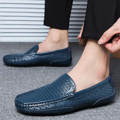 Summer Luxury Brand Men Casual Shoes Soft Genuine Leather Mens Loafers Moccasins Italian Designer Breathable Slip on Boat Shoes