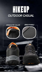 HIKEUP Breathable Cushioning Nonslip Sneakers Men's Hiking Shoes Running Trekking Sneakers Outdoor Mountain Sports Shoes for Men