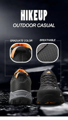 HIKEUP Breathable Cushioning Nonslip Sneakers Men's Hiking Shoes Running Trekking Sneakers Outdoor Mountain Sports Shoes for Men