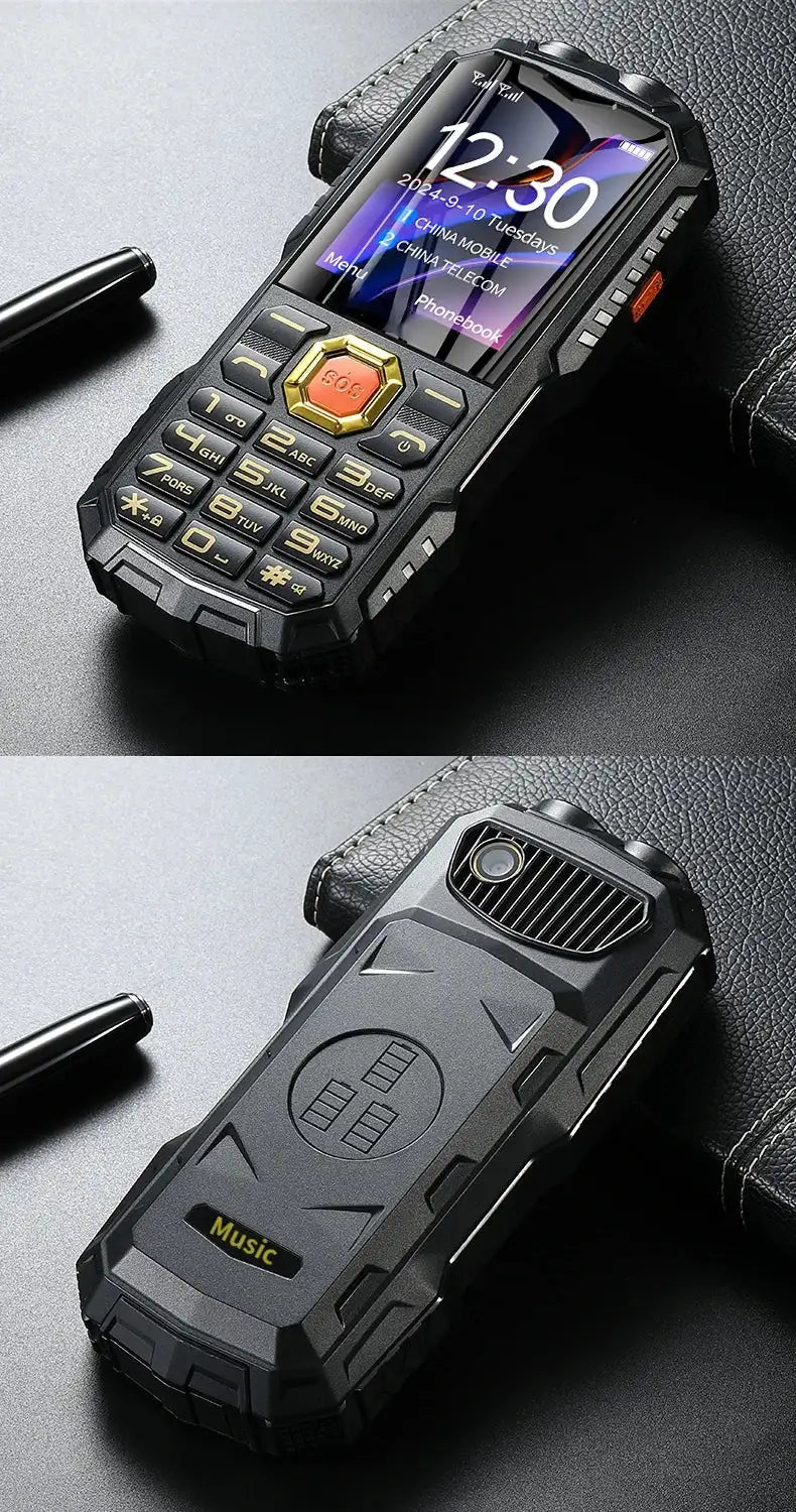 4G LTE Senior Flip Phone for Elderly Large Buttons Powerbank Long Standby SOS Call LED Light Loud Sound Fast Dial