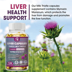 Greensure 60/120PCS Milk Thistle & Dandelion Extract Liver Capsule to Improve Liver Detoxification &Cleanse Support Liver Health