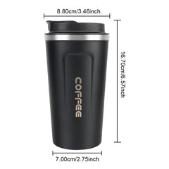 Thermo Cafe Coffee Mug Car Thermos Mug 380/510ML Leak_Proof Travel Thermo Cup for Tea Water Coffee Double Stainless Steel