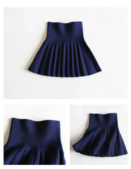 Baby Girls Knit Skirt Autumn Winter Princess Pleated Children School High Waist Mini Tutu Skirts Kids Clothing