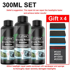 Car Headlight Restoration Polishing Kits Headlamp Scratch Remover Repair Cleaning Paste Remove Oxidation Headlight Polish Liquid