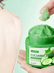 350g Cucumber Exfoliating and Purifying Scrub, Contains Cucumber Ingredients, Moisturizing Shower and Bath Gel, Suitable for Smooth Light Beige Skin, Hypoallergenic Formula, Family Size 350g/12.35 Oz, Suitable for All Light B