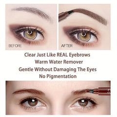 5 Colors 1pc Eyebrow Pen Waterproof 4 Split Tip Eyebrows Pen Eyebrow Tattoo Pen Waterproof Liquid Black Eyebrow Makeup Pencil