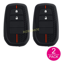2B Silicone Car Key Case Cover Chain For Toyota Corolla Hatchback Cross Yaris Cross Prius Hilux Land Cruiser LC200 LC250 LC300