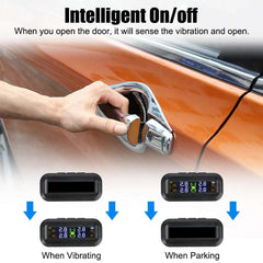 Tire Pressure Monitoring System Temperature Warning New C External Battery Version Sensors Solar TPMS Car Tyre Pressure Monitor