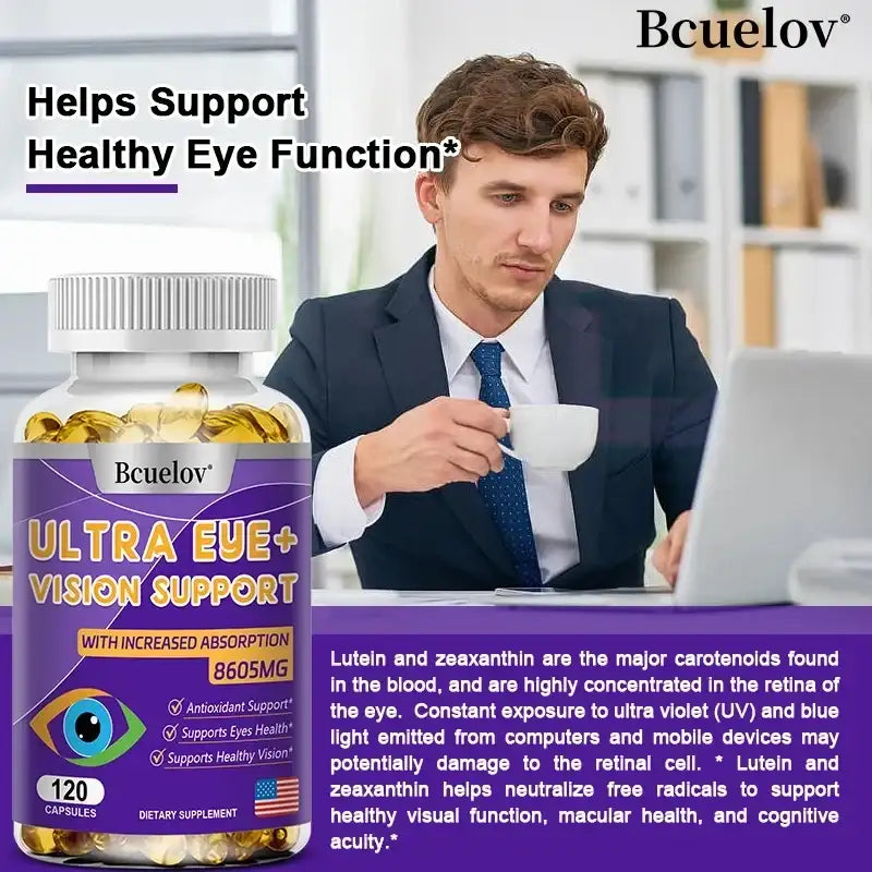 Advanced Eye Vitamin Supplement for Macular Health and Dry Eyes - Supports Eye Strain, Stress, Night Vision