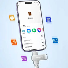Lenovo 16TB USB Flash Drive USB3.2 High Speed Transfer Metal Type C U Flash Portable Mini PenDrive Memory Waterproof Pen Drive