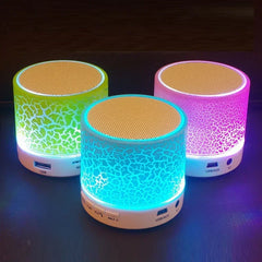 مكبر صوت بلوتوث صغير لاسلكي مكبر صوت Crack LED بطاقة TF USB مضخم صوت محمول MP3 صوت مكبر صوت لاسلكي للهواتف الذكية