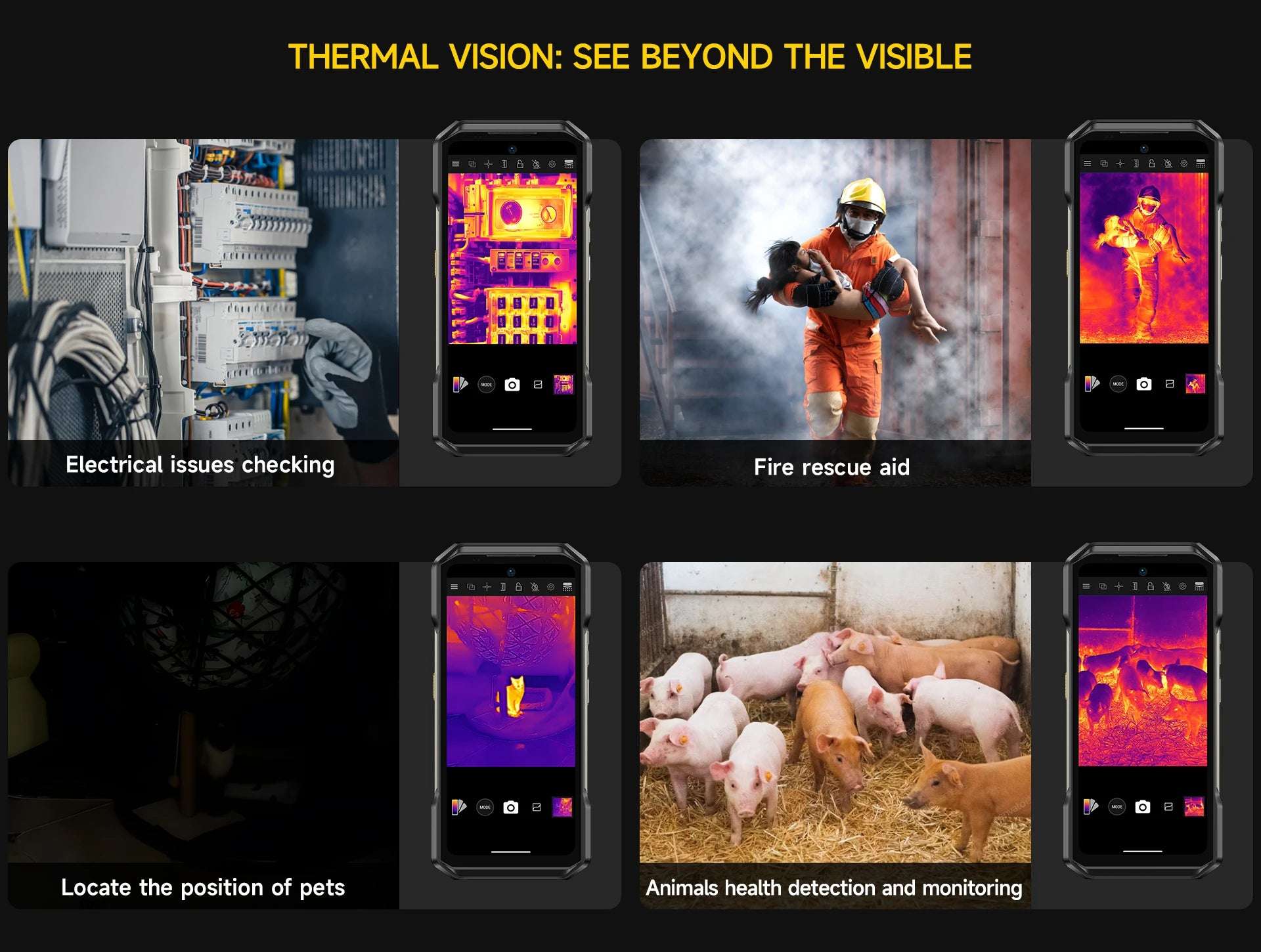 Ulefone Armor 27T 4G THERMAL BY FLIR® Rugged Phone 10600mAh Up to 24GB+256GB  6.78"FHD 120Hz Night Vision Android 14 Smartphone