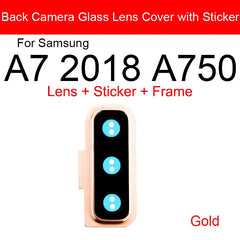 Back Camera Lens With Sticker For Samsung Galaxy A7 2018 A750 Rear Camera Glass Cover Frame Holder Replacement Repair Parts