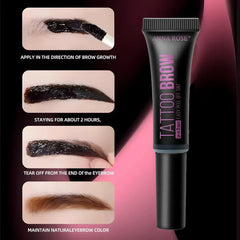 3D Peel-Off Eyebrow Gel Tint, Waterproof Tattoo Cream, Long-Lasting Dye, Natural Brow Shaping, Unisex, Safe for All Skin Types