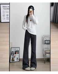 ay High Waist Bell Bot Pants Women's Summer 2025 New Casual Sports Sweatpants Small Size Slimming  Hoof Pants
