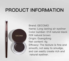 GECOMO Long Wear Matte Eyeliner Gel Cream, Quick Drying Waterproof Eyeliner Gel