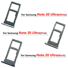 حامل بطاقة SIM صغيرة مزدوجة جديدة ومختبرة مع درج فتحة الشريحة ومقبس محول لهاتف Samsung S20 Note 20 Ultra + Pin