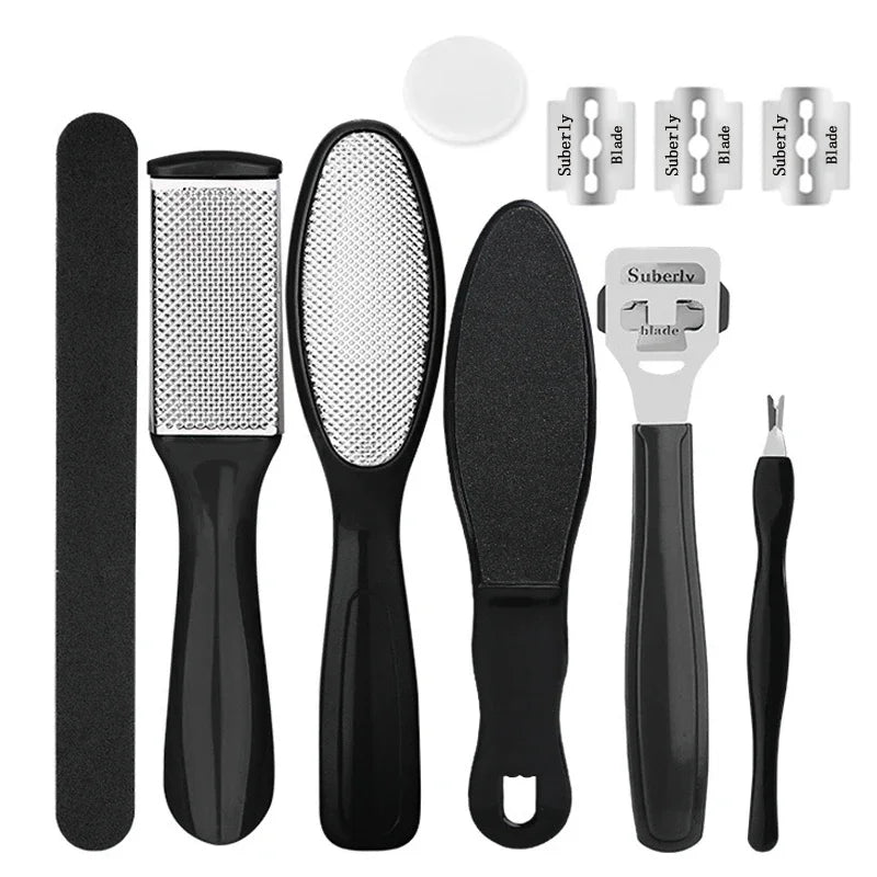 27PCS Foot Care Tool Pedicure Manicure Kit Set Stainless Steel Peeling Exfoliating Callus Dead Skin Remover Foot Scrubbing Brush