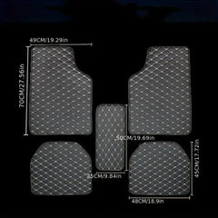 5 pcs Waterproof Leather Car Floor Mats Universal Auto Foot Pad Protector Automobile Interior Carpet Accessories Interior