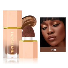 LANGMANNI liquid contour concealer bottle with sponge applicator; swatch #103