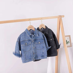 6704-1 Children's Denim Jacket Spring and Autumn Korean Girl's Denim Jacket Casual Loose Boy's Coat Cardigan.