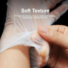 100PCS Disposable TPE Gloves Kitchen Bathroom Restaurant Camping Travel Waterproof Oil-Proof Household Cleaning Tools