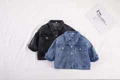 6704-1 Children's Denim Jacket Spring and Autumn Korean Girl's Denim Jacket Casual Loose Boy's Coat Cardigan.