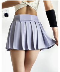 Sports short skirt women summer anti-walk yoga pants running fitness clothes quick dry breathable high waist pleated skirt