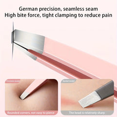 4 pcs Tweezers Set - Professional Tweezers For Eyebrows - Great Precision For Facial Hair, Splinter And Ingrown Hair Removal Wit